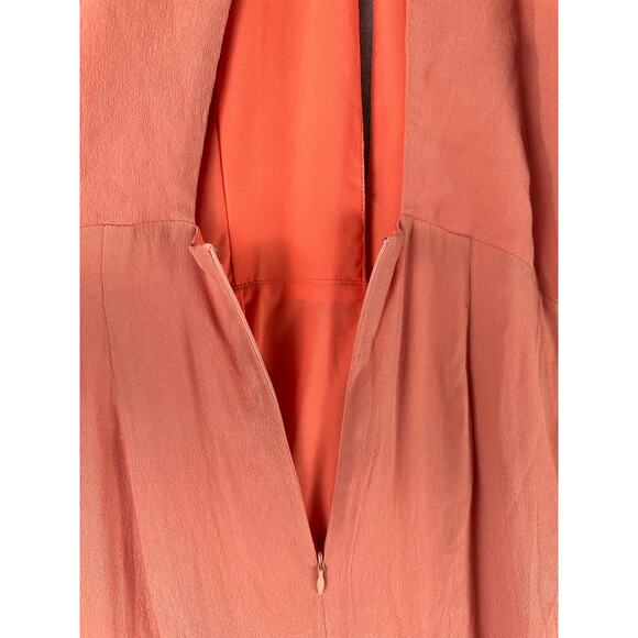 TOBI Maxi Dress Size Large Coral Peach Front Slits Halter Wedding Guest Formal - Picture 7 of 13